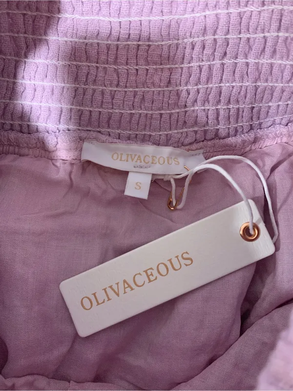 Olivaceous Two Piece Purple Ruffled Skirt Set - Size Small - Image 7
