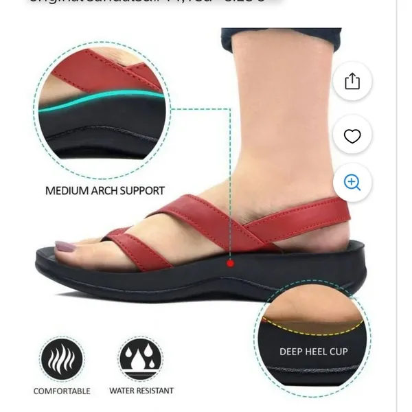 Aerosoft‎ Comfort Thong Sandal Women EU 37 6.5-7 Medium Arch Support Orthopedic - Image 2