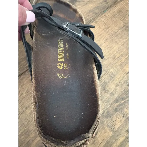 Birkenstock Mayari Black Leather Sandals‎ Unisex Size 11-11.5 Casual - Image 5