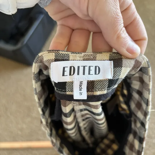 EDITED womens 38 Brown Cream‎ Plaid Ankle Trouser Pants - Image 5