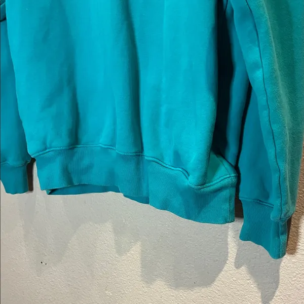 Aritzia TNA Cozy Fleece Mega Fit Green Quarter Zip Pullover Size 1 or XS - Image 7