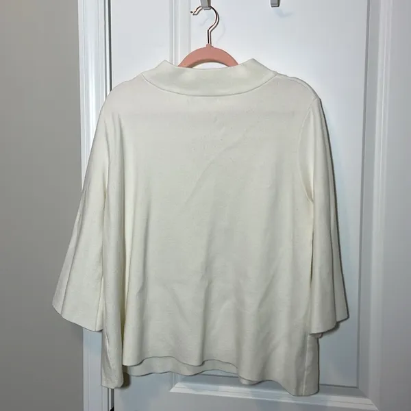Baltic Born Zola Sweater Womens Size XL Cream white 3/4 Bell Sleeve Boho Cozy - Image 4