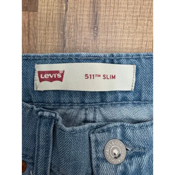 Levi's 511 Slim Fit Light Wash Stretch Jeans Women's 14 Reg W27 L27‎ - Image 4