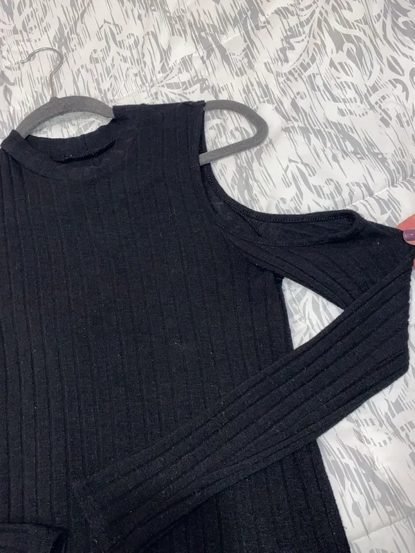 American Eagle Black Mock Neck Sweater Top - Image 3