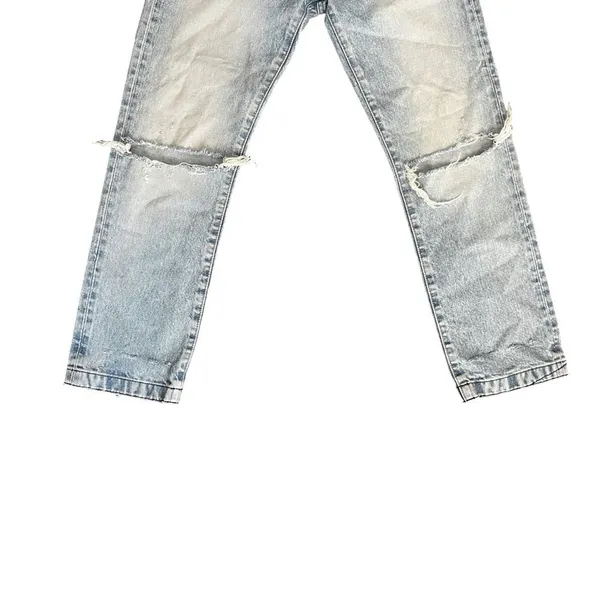 MOUSSY Vintage Light Wash Distressed Straight Jeans Size 24 Made in Japan - Image 6