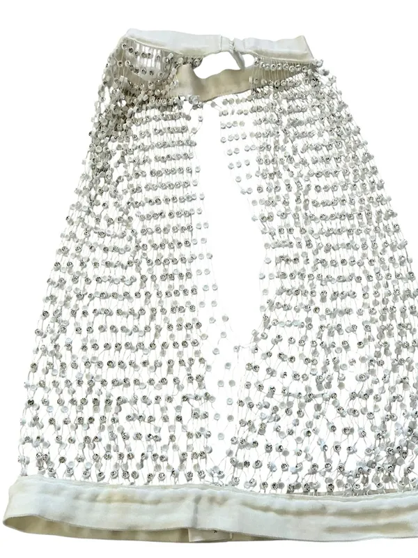 Vintage Rhinestone mesh halter top size small Silver - Image 3