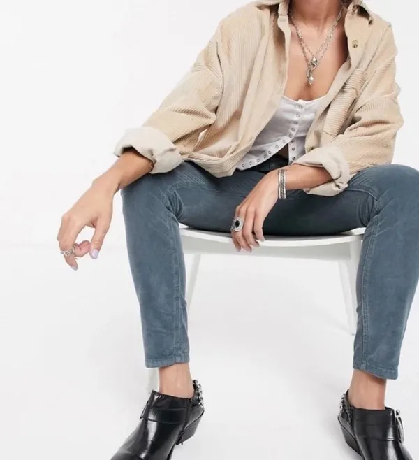 We the Free Sun Chaser Cord Skinny Pants in Morning Wave - Image 3