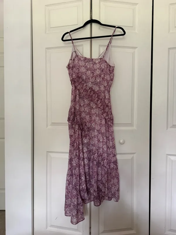 Lulu's These Memories Lavender Floral Print Ruffled Midi Dress Flawed Medium - Image 8