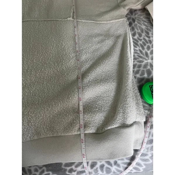 Urban Outfitters Quarter Zip Hoodie Small Cream Coastal Chic Oversized Soft Cozy - Image 5