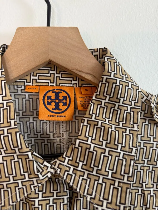 Tory Burch Geometric Print Ryder Shirt Dress - Image 4
