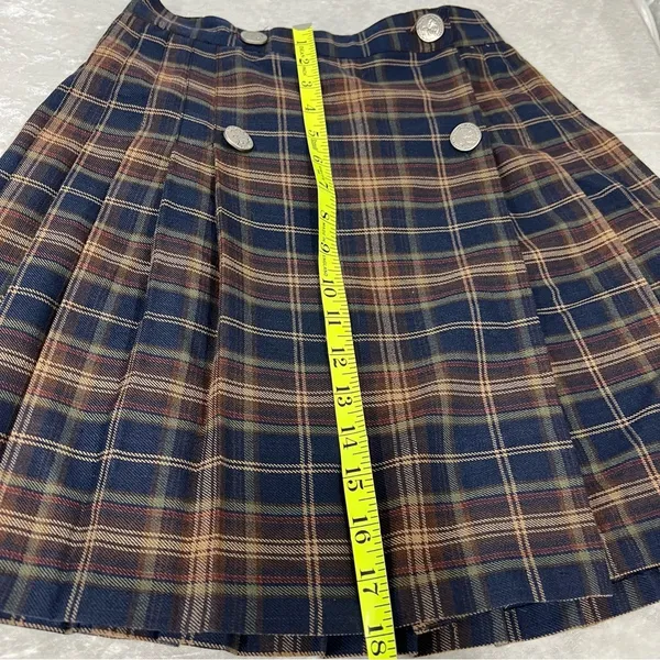 Tracy Evans Vintage size small wrap around vintage plaid skirt rayon blend made in the USA - Image 11