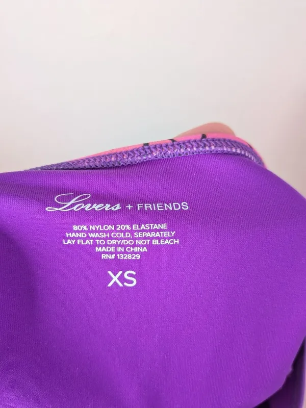 Lovers + Friends Purple Floral Bikini Set High-Waisted Bottoms Underwire Top XS - Image 4