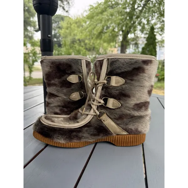 Vintage Foremost Professional Faux Fur Snow Boots Womens Size 7 Apres Ski Fluffy - Image 8