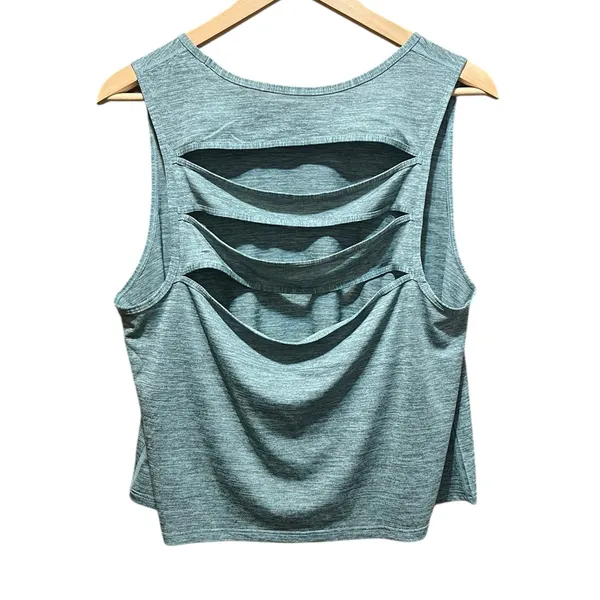 Rainbeau Heathered Green Boxy Soft Tank Top‎ Size Large - Image 5