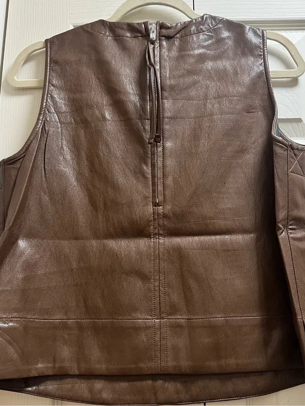 Velvet Heart Brown Leather-Look Sleeveless top - Image 4