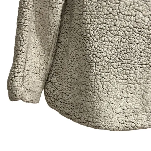 Elodie Women's Gray Sherpa Fleece 1/4 Zip Pullover‎ Jacket L - Image 12