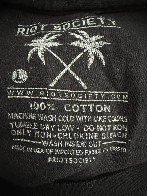 riot society Black Tee with Orange Bear Graphic - Image 4