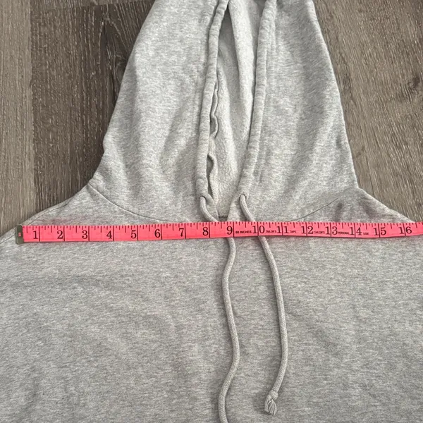 Pac Sun (LA Hearts) Cropped Grey Hoodie (XS) - Image 7