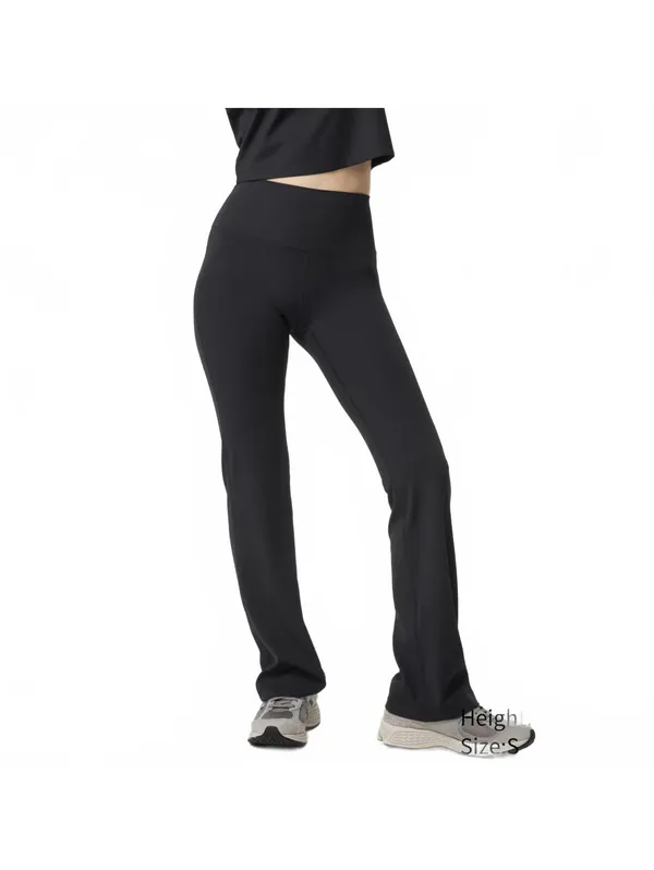 Uniqlo AIRism Soft Ribbed Flare Leggings Black XS - Image 2