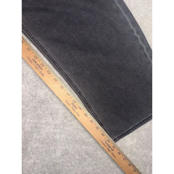 American Eagle Wide Leg Crop Black Washed Jeans Vintage Style Waist 6 Short - Image 10