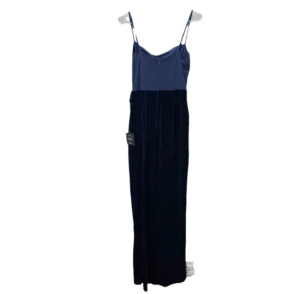 NWT Lulus Alluring Icon‎ Navy Blue Velvet Bustier Sleeveless Maxi Dress LARGE - Image 6
