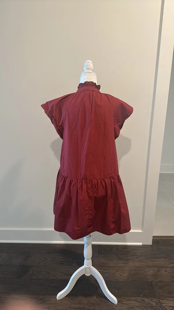 Pinch Burgundy Cotton Dress Sz M - Image 4