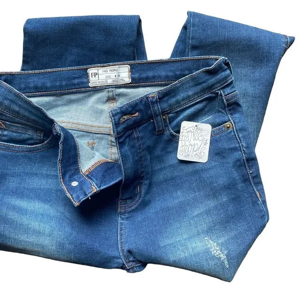 NWT Free People Raw Hem Distressed Jeans Size 2 - Image 5