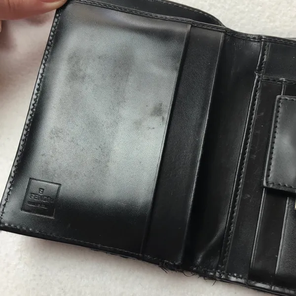 Fendi Zucca Monogram Wallet Black Canvas & Leather Silver HARDWARE - Image 3
