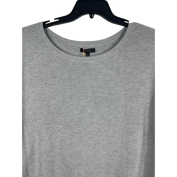 Quince Womens XL Gray Cotton Cashmere Blend Relaxed Short Sleeve Sweater NWT - Image 3