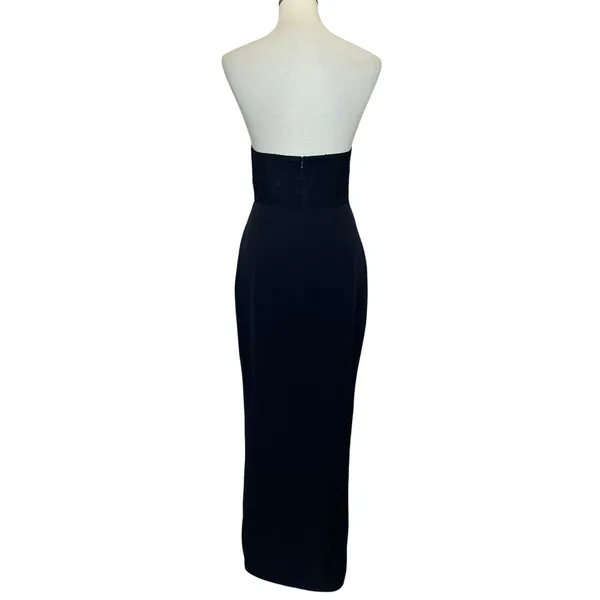 Elle Zeitoune Black Strapless Gown SMALL Bodycon Corset Bustier Designer $390 - Image 7