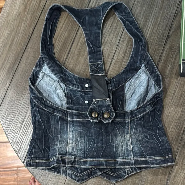 Denim fitted vest Blue - Image 2