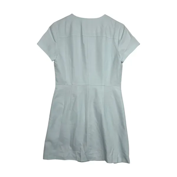 J Crew Dress Womens 6 Light Blue Linen Blend Button Front Short Sleeve Career - Image 2
