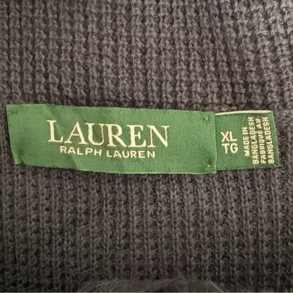 Ralph Lauren Waffle Knit‎ Cowel Neck Navy Sweater Size XL EUC - Image 5