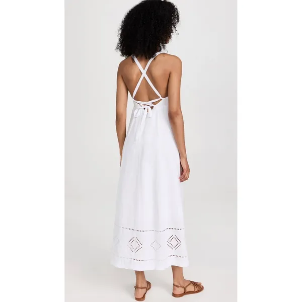 Madewell Embroidered Eyelet Tie Back‎ Cami Midi Dress Size 10 White - Image 2