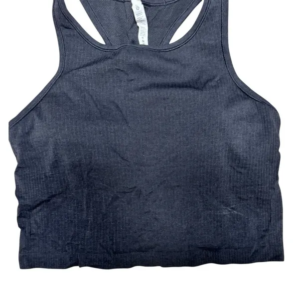 Lululemon Ebb to Street Cropped Racerback Tank Top Black‎ Women's Size 12 - Image 5