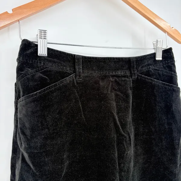 Ann Taylor Loft Velvet Mini Skirt Sz 2 Black Indie Gothic Y2K Holiday Academia - Image 3