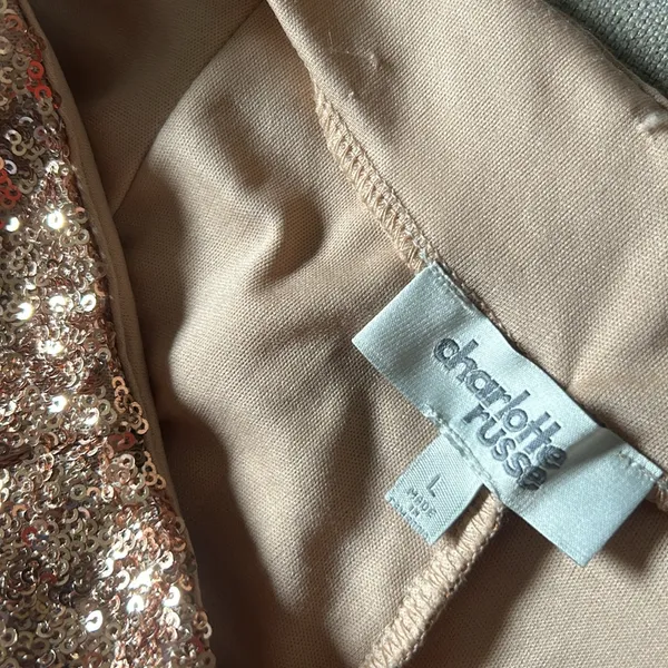 Charlotte Russe Y2K Burnt Orange Sequenced Mini Shorts‎ Size Large - Image 7