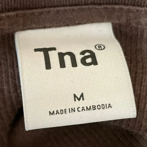 Aritzia TNA Brown Ribbed Knit Crewneck Short Sleeve Crop Tee T-shirt Top Size M - Image 4