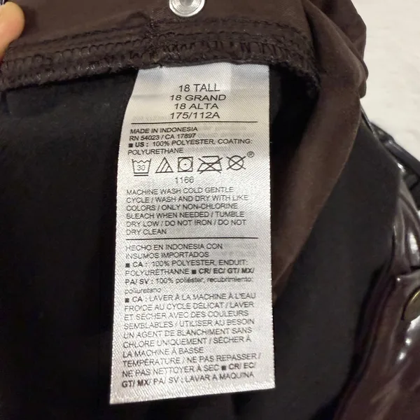 NWT Old Navy 18 Tall Extra High-Rise Barrel Leg Faux Leather Pants Topsoil Brown - Image 7
