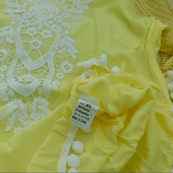 Vintage Inspired Beach Coverup Yellow Size L - Image 6