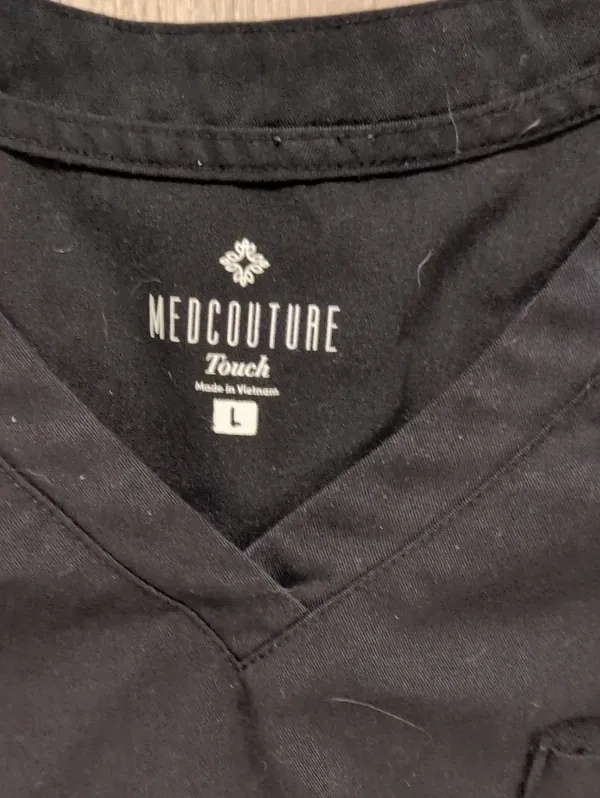 Med Couture Touch Black Scrub Top Size Large - Image 2