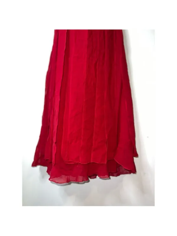 Red Silk Midi Strapless Dress 14 Midi-Maxi - Image 9