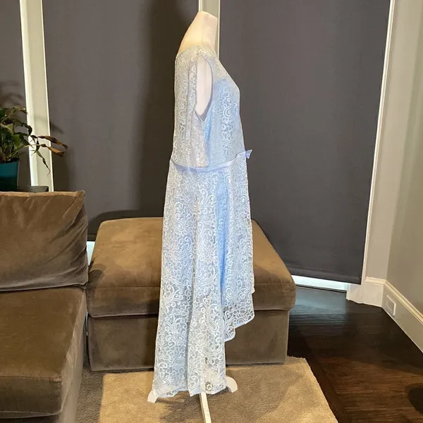 Women’s Blue Floral Lace High Low Cocktail Party Bridesmaid Dress Size XL NEW - Image 9