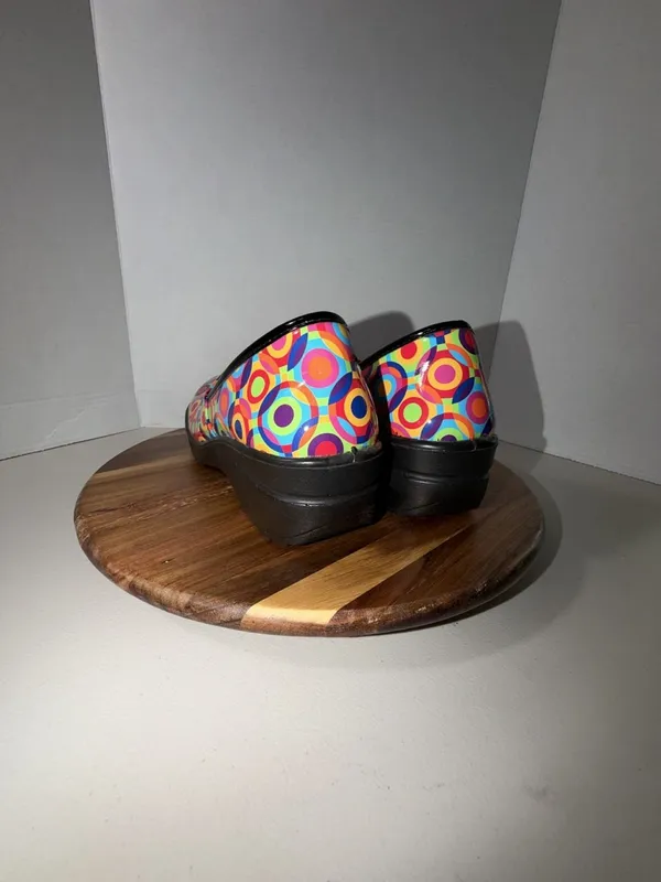 Easy Street Bind Slip Resistant Work Clogs Multi Color Circles - Image 7
