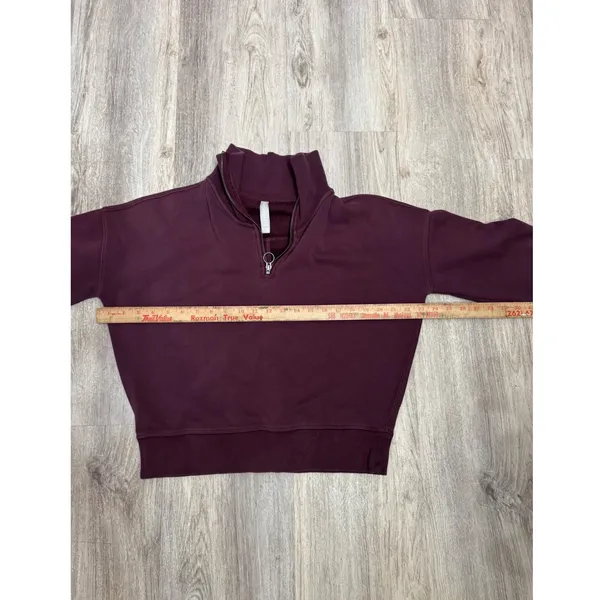 Athleta‎ Cozy Karma 1/4 Zip Top, Antique Burgundy Size XS - Image 6