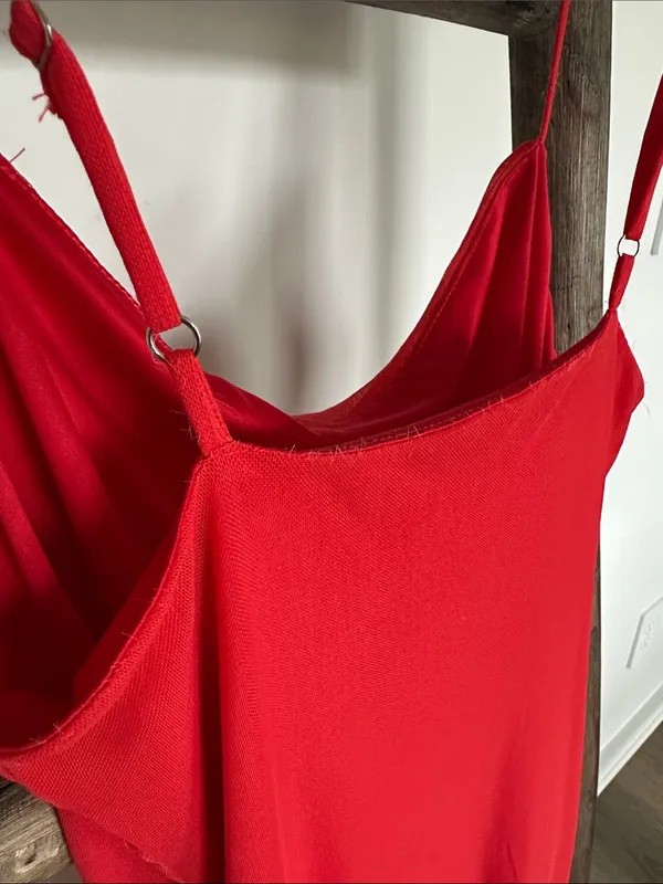 Forever 21 Bright Red Draped Slip Dress / XS-Small - Image 5