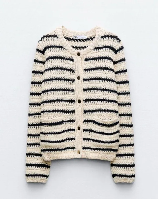 STRIPED KNIT CARDIGAN - Image 3