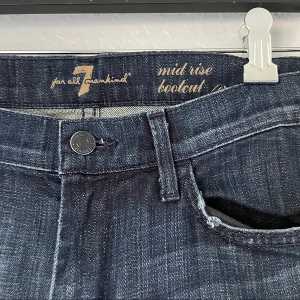 𝅺7 FOR ALL MANKIND Mid Rise Bootcut Dark Wash 28 - Image 7