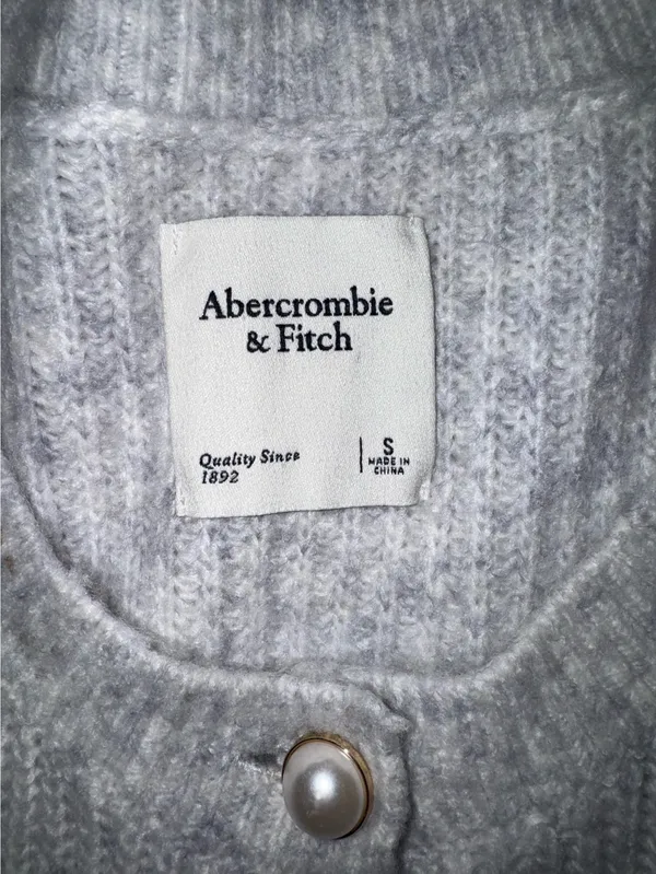 Abercrombie Jessica Simpson Cream Ribbed Knit Cardigan Sweater - Image 3