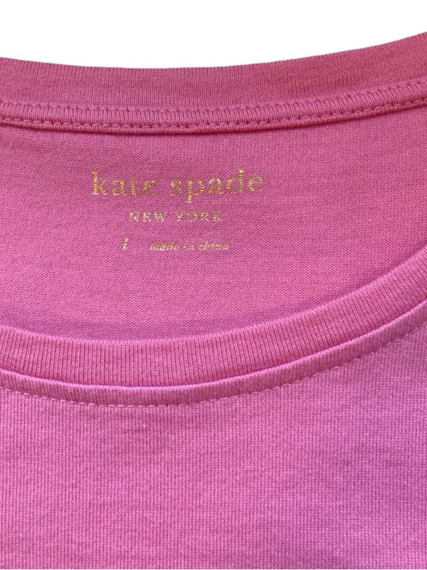 Kate Spade Pink Ruched Puff-Sleeve Short Sleeve Tee large - Image 3